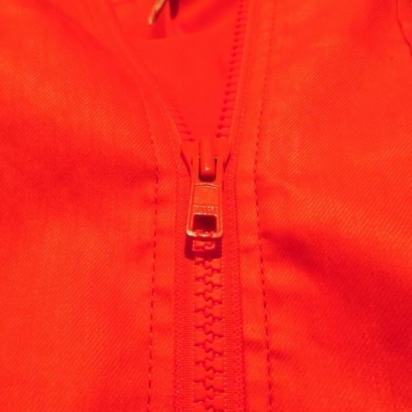 Helmut Lang Lambskin Leather Coated Linen bomber Jacket Blazer Orange‎ Casual P - Picture 7 of 8